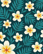 Deep Teal Floral Nature Pattern Rug - Cutout View