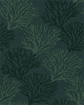 Deep Teal Organic Branch Cascade Rug - Cutout View