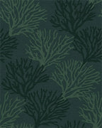 Deep Teal Organic Branch Cascade Rug - Cutout View
