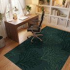 Deep Teal Organic Branch Cascade Rug Office View