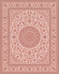 Delicate Pink Floral Mandala Border Rug - Cutout View