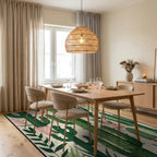 Desert Cactus Garden Pot Arrangement Rug - Dining Room View