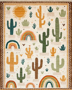 Desert Cactus Rainbow Sun Rug - Cutout View