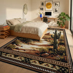 Desert Landscape Saguaro Cactus Tapestry Rug - Bedroom View