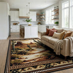 Desert Landscape Saguaro Cactus Tapestry Rug - Living Room View