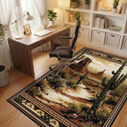 Desert Landscape Saguaro Cactus Tapestry Rug - Office View