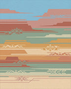 Desert Layers Geometric Southwest Rug - Cutout View