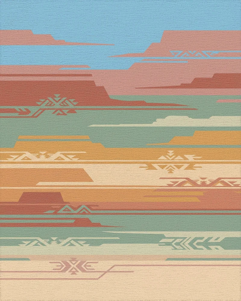 Desert Layers Geometric Southwest Rug - Cutout View