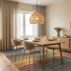 Desert Layers Geometric Southwest Rug Dining Room View