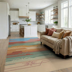 Desert Layers Geometric Southwest Rug Living Room View