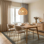 Beige Minimalist Geometric Rug - dining_room