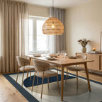 Minimalist Geometric Midnight Blue Rug - dining_room