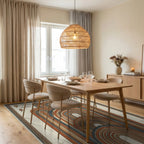 Terracotta Arch Geometric Statement Rug - dining_room