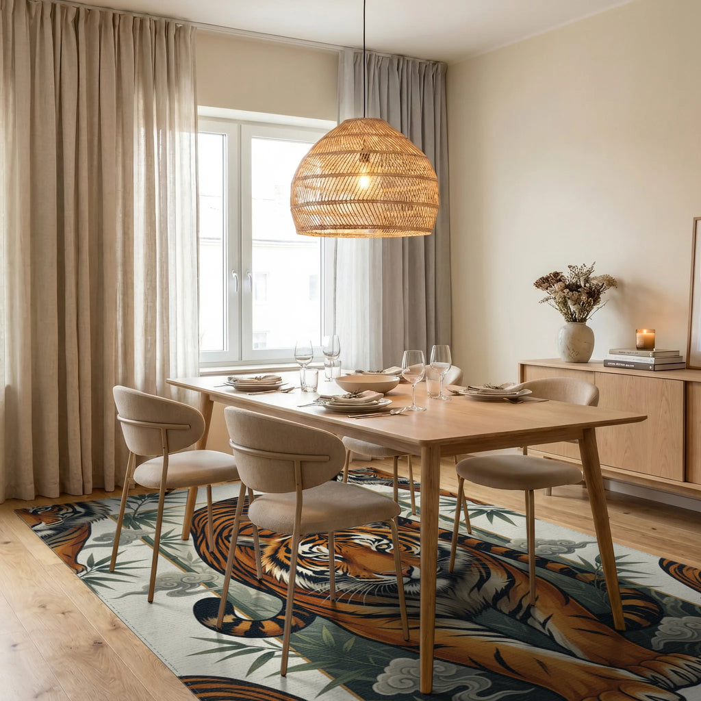 Majestic Tiger Ochre Area Rug - dining_room