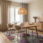 Floral Lavender White Rug - dining_room
