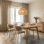 Cream Beige Abstract Rug - dining_room
