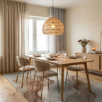 Beige Minimalist Delicate Rug - dining_room
