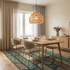 Gray Green Yellow Rug - dining_room