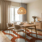 White Cream Modern Rug - dining_room