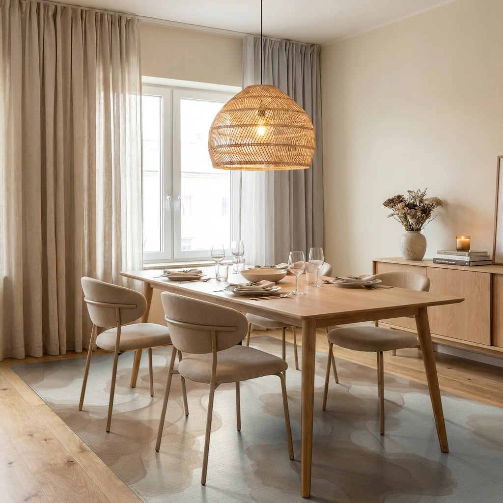 White Brown Cream Rug - dining_room