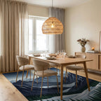Gold White Indigo Rug - dining_room