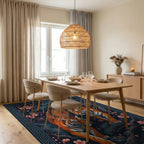 Tiger And Blossom Charcoal Area Rug - dining_room