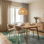 Green Cream Layers Rug - dining_room