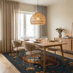 Tiger Medallion Folk Art Rug - dining_room