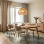 Cream Beige Geometric Rug - dining_room