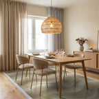 Beige Geometric Minimalist Rug - dining_room