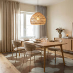 Cream White Abstract Rug - dining_room