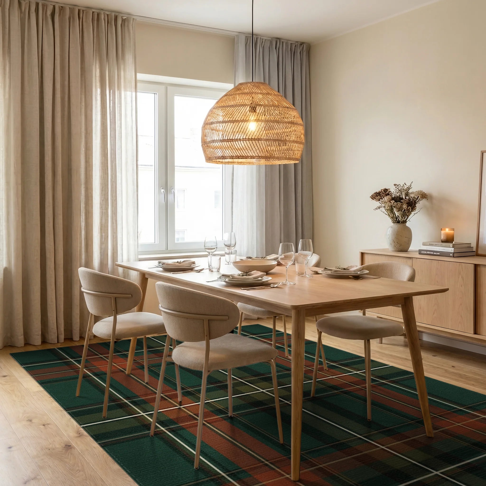 Modern Forest Green Rug - dining_room