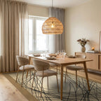 Black Cream Beige Rug - dining_room