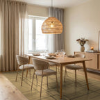 Minimalist Geometric Cream And Black Rug - dining_room