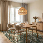 Green Beige Cream Rug - dining_room