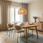 Minimalist Fluid Line Sand Sage Rug - dining_room