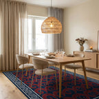 Crimson Blue White Rug - dining_room