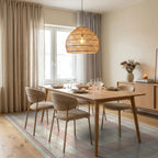 Pink Beige White Rug - dining_room
