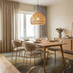 Beige Gold Minimalist Rug - dining_room