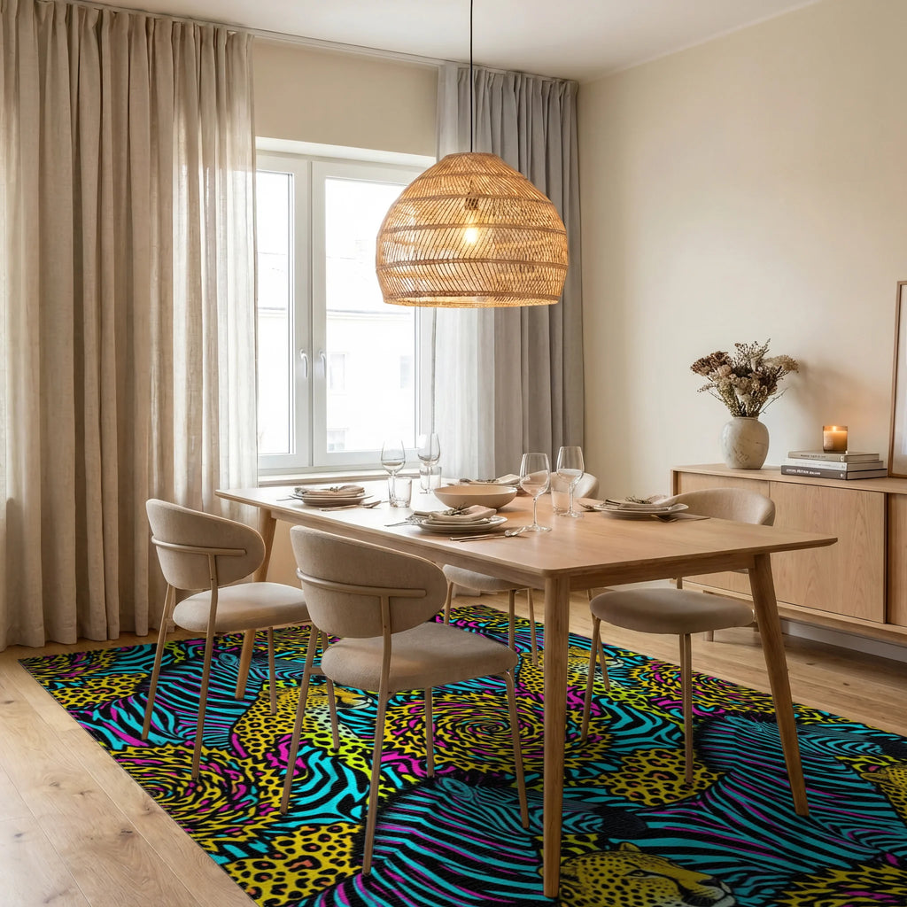 Magenta Yellow Dense Rug - dining_room