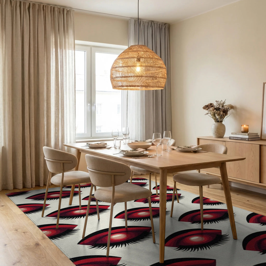 Crimson Eye Geometric Graphic Rug - dining_room