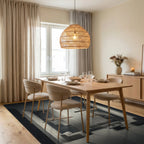 Cream Abstract Minimalist Rug - dining_room