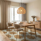 Brown Beige Minimalist Rug - dining_room