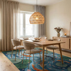Blue Forest Green Rug - dining_room