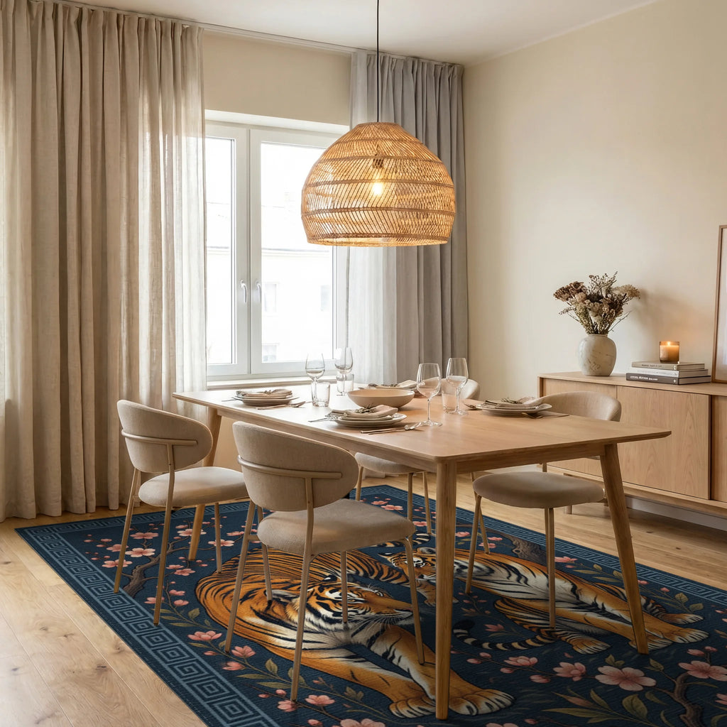 Tiger And Plum Blossom Slate Rug - dining_room