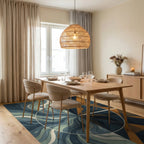 Asymmetrical Organic Geometric Earth Tone Rug - dining_room