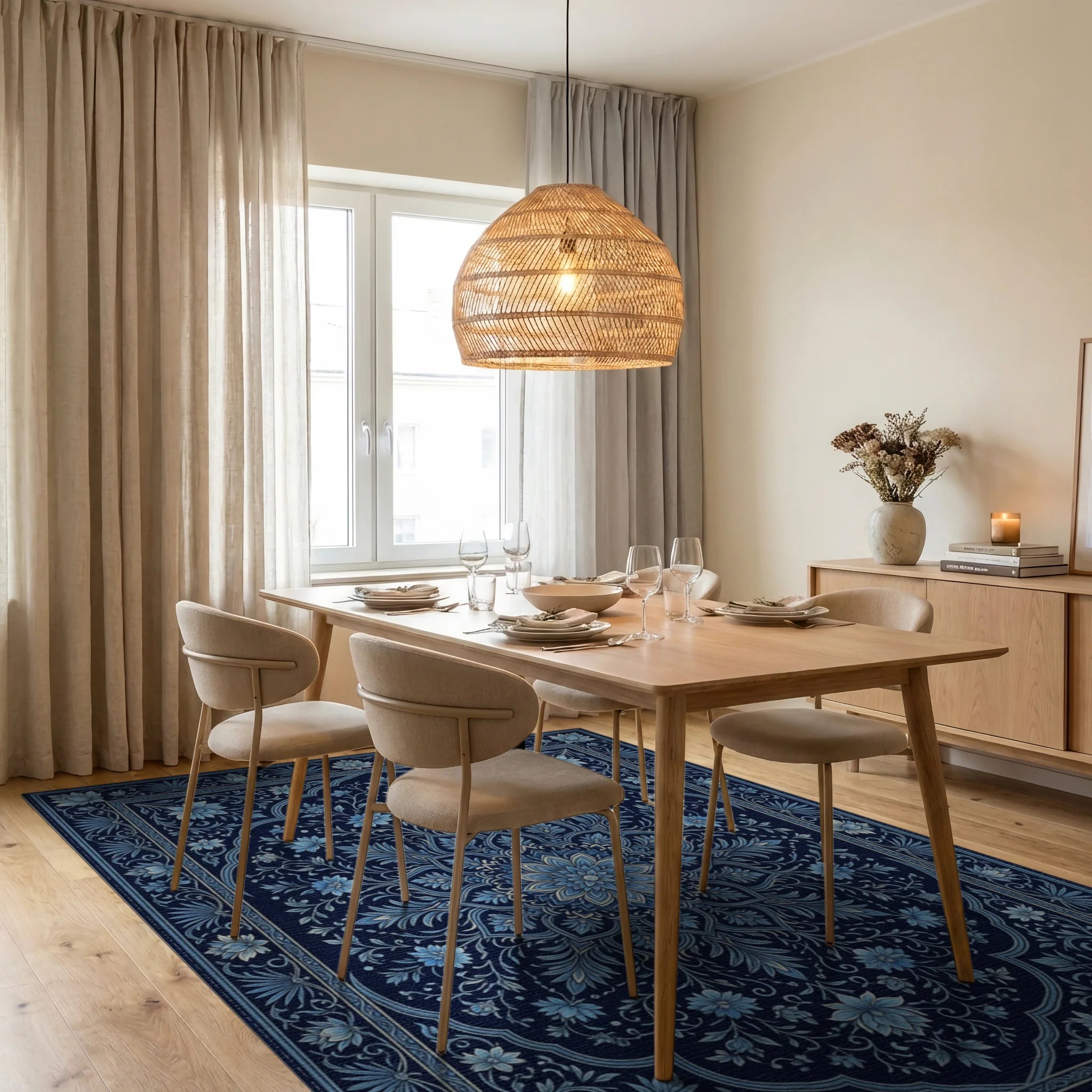 Persian Navy Blue Rug - dining_room