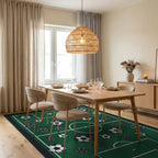 Minimalist Soccer Field Graphic Rug - dining_room