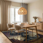 Gray White Green Rug - dining_room