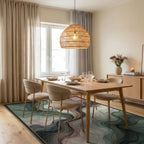Abstract Fluid Sage Rose Rug - dining_room